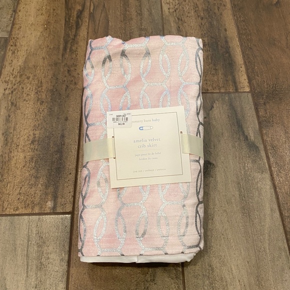 Amelia Velvet Crib Skirt/Blush - Pottery Barn - Picture 5 of 7